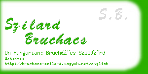 szilard bruchacs business card